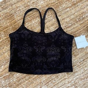 Beyond Yoga✨Slim Racerback Velvet Cropped Tank Top- Black